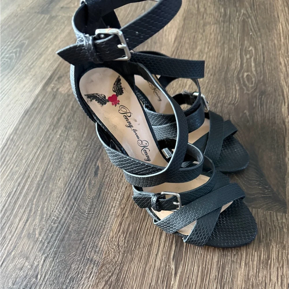 Penny Loves Kenny Black Strappy Heels